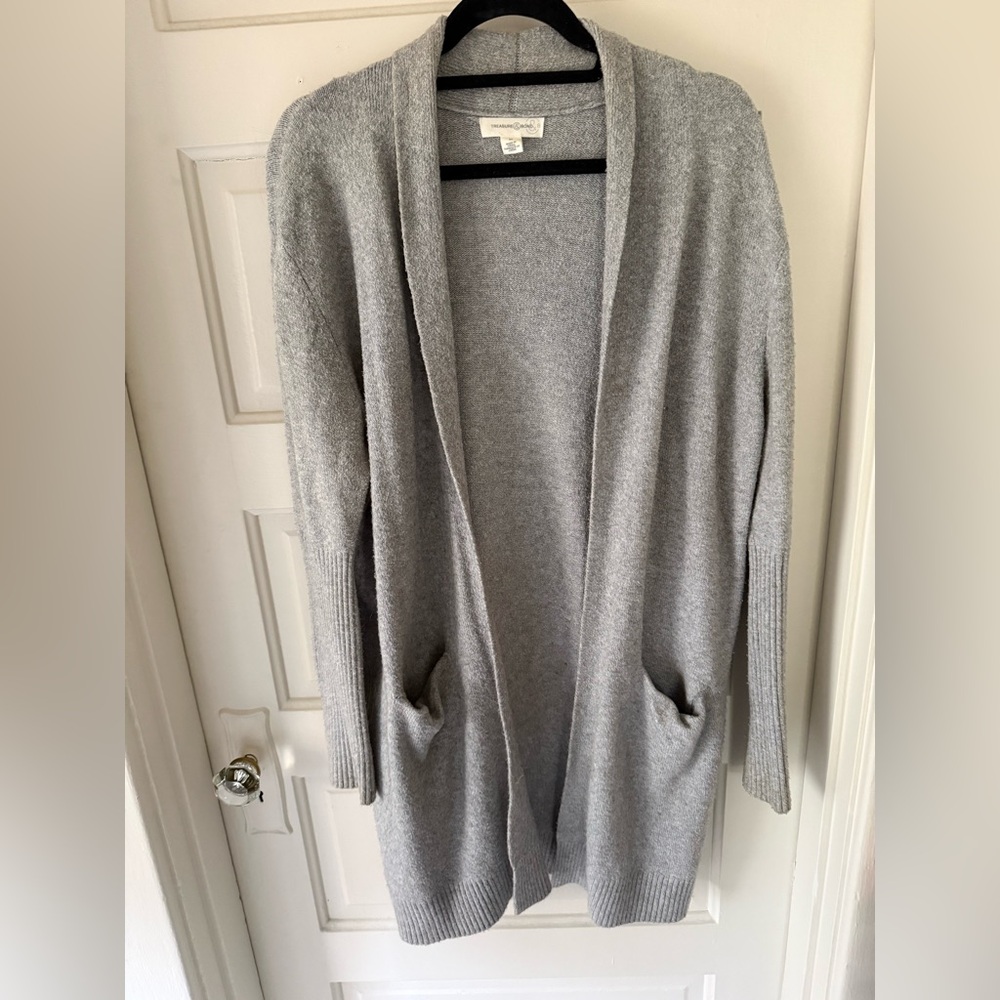 Treasure & Bond Light Gray Open Cardigan